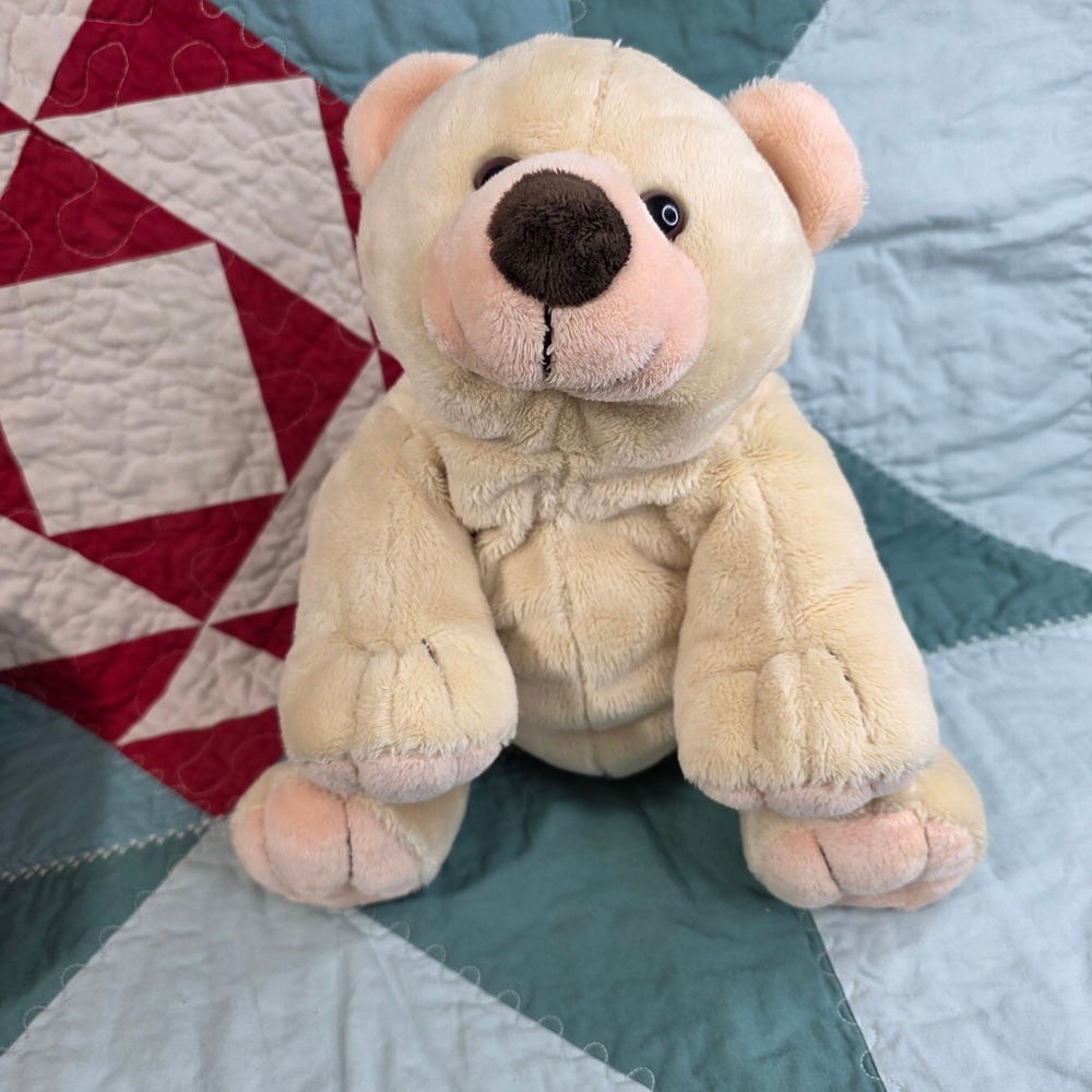 Kellytoy Tan Teddy Polar Bear Plush Stuffed Animal Beige Brown 10 inch